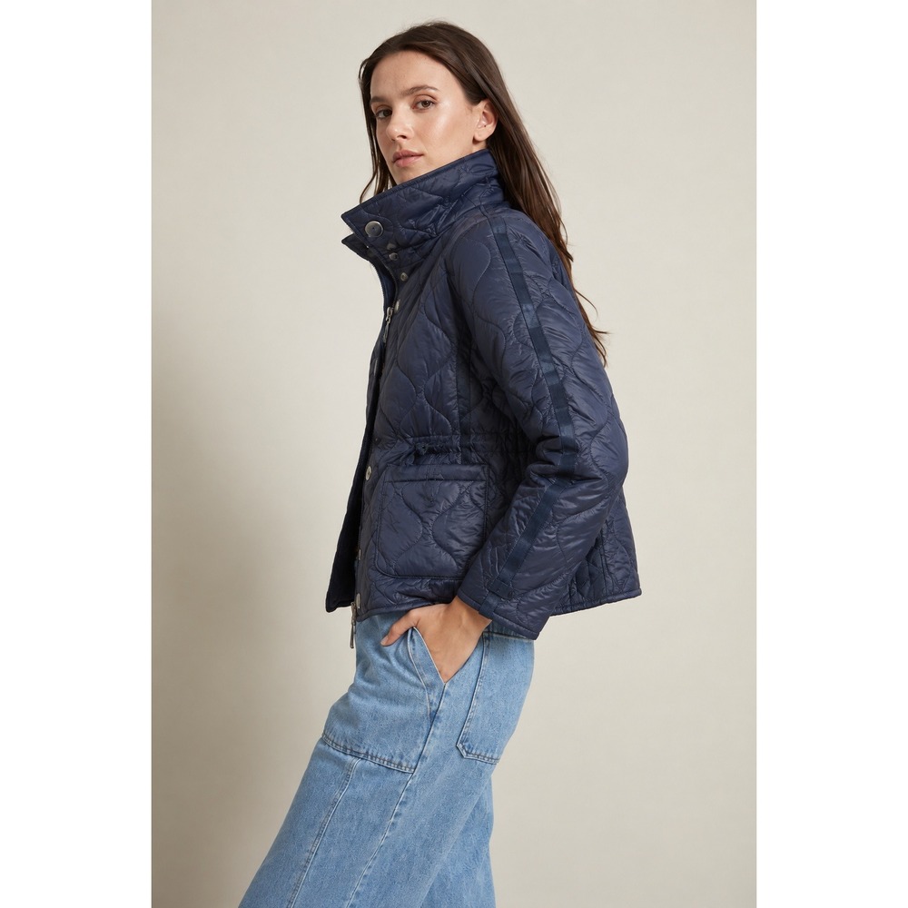 Avec Les Filles Navy Onion Quilted Jacket XS Lightweight Blue Zip Up Layering